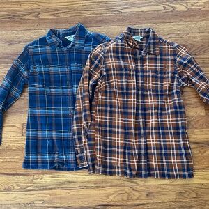 Lot of two Duluth Trading Women's Free Swingin' Flannel Shirts, XS